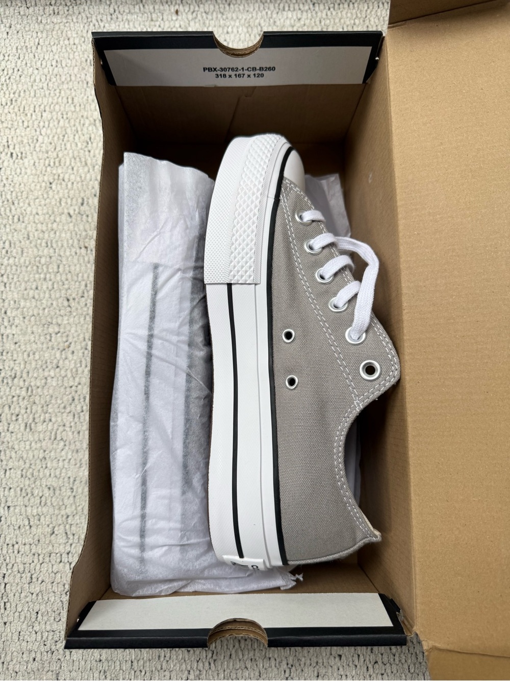 Converse Low Top Sneakers in Beige and White